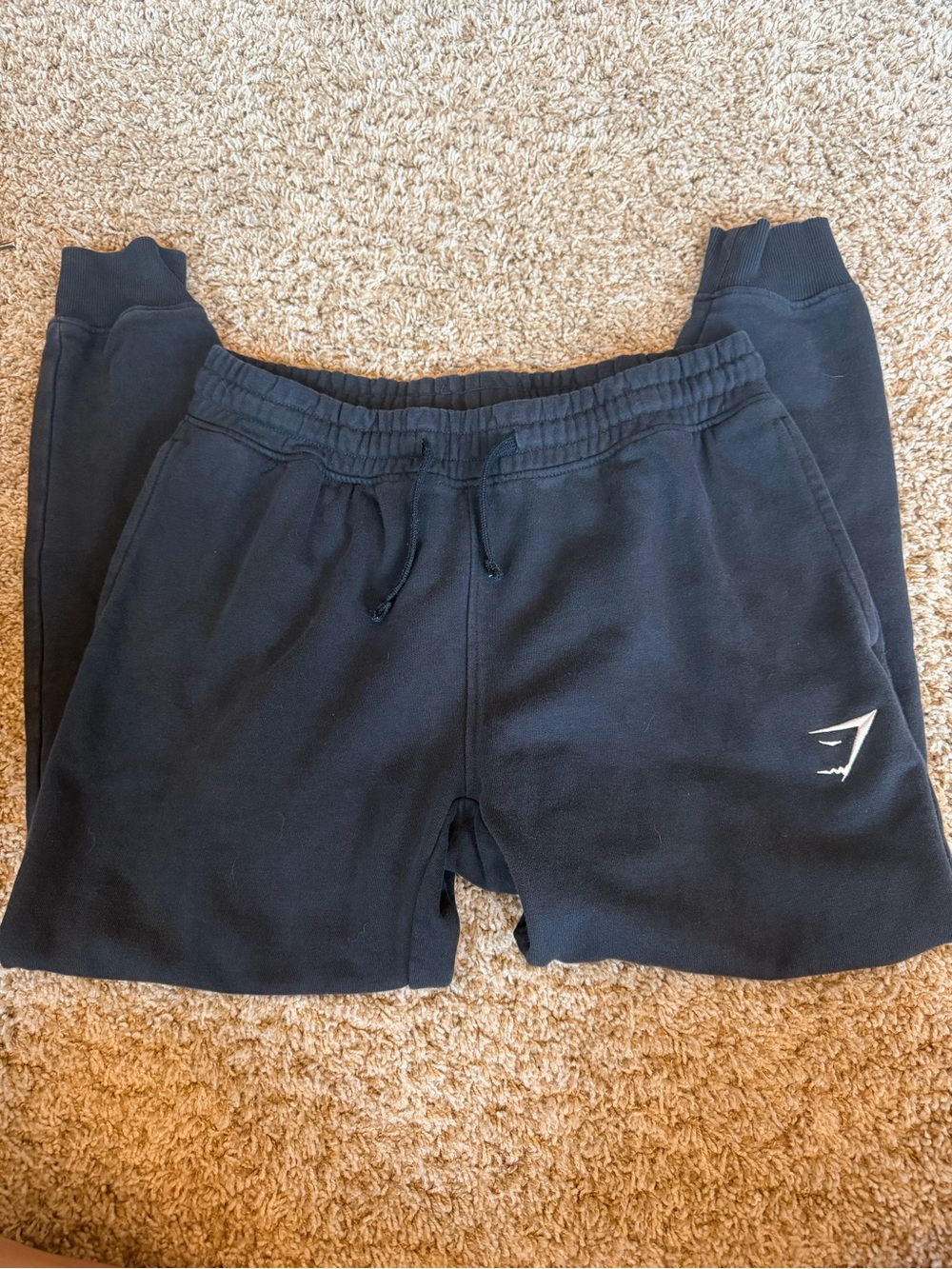 Gymshark Black Women's Track Joggers with White Logo